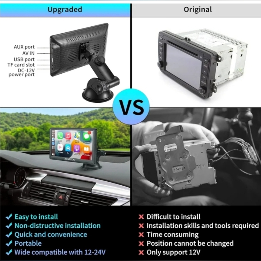 Car Audio Video GPS System with Black Display - Picture 3 of 4